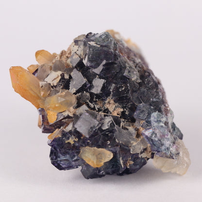 Quartz on Fluorite