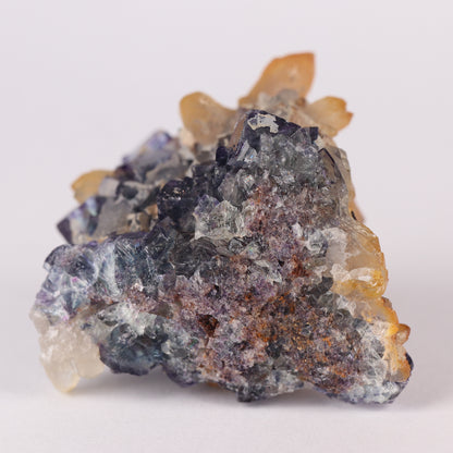 Quartz on Fluorite