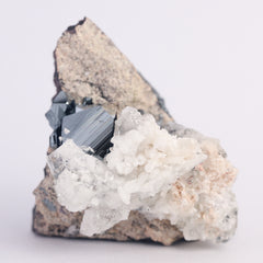 Calcite, Hematite on Matrix
