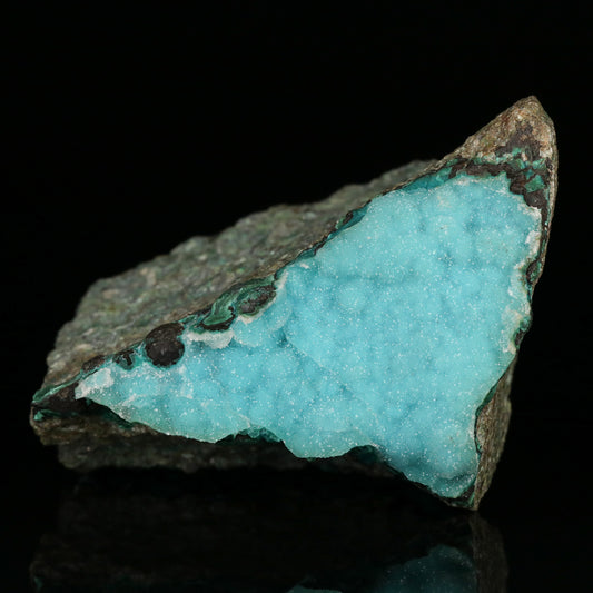 Quartz on Chrysocolla on Malachite