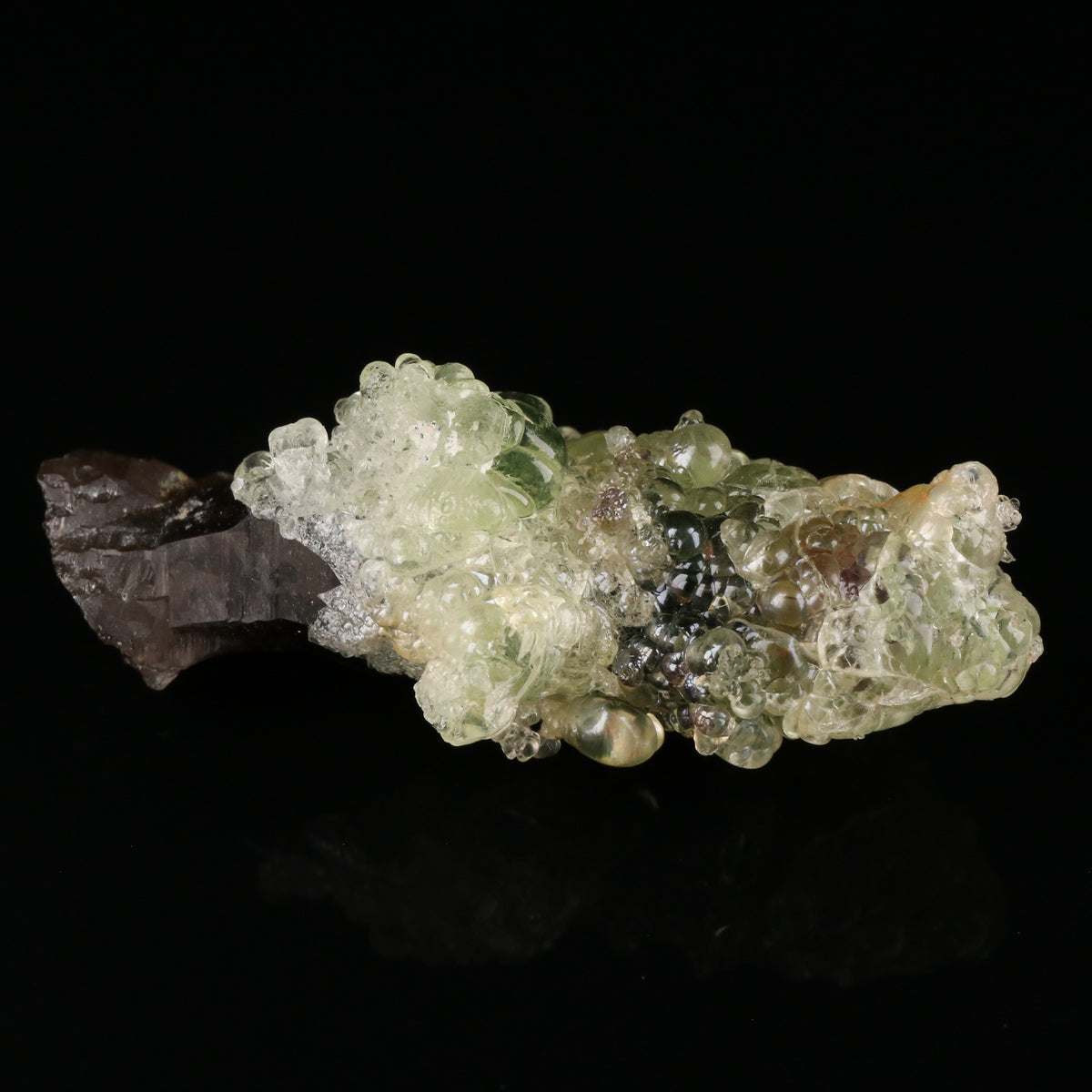 Opal-An on Smoky Quartz