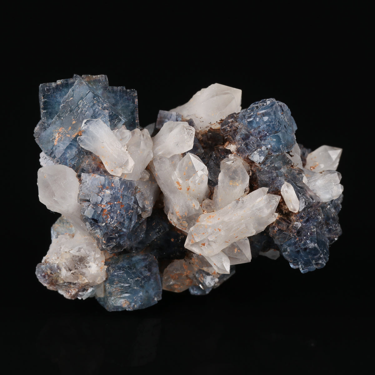 Quartz on Fluorite
