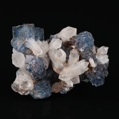 Quartz on Fluorite