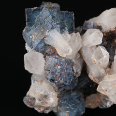 Quartz on Fluorite