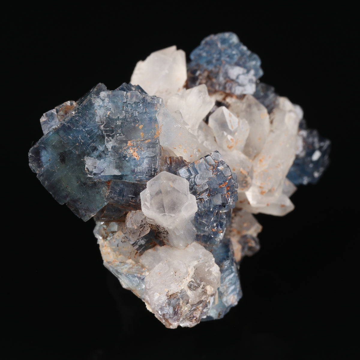 Quartz on Fluorite