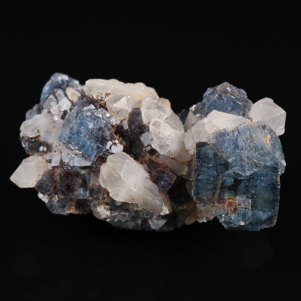 Quartz on Fluorite