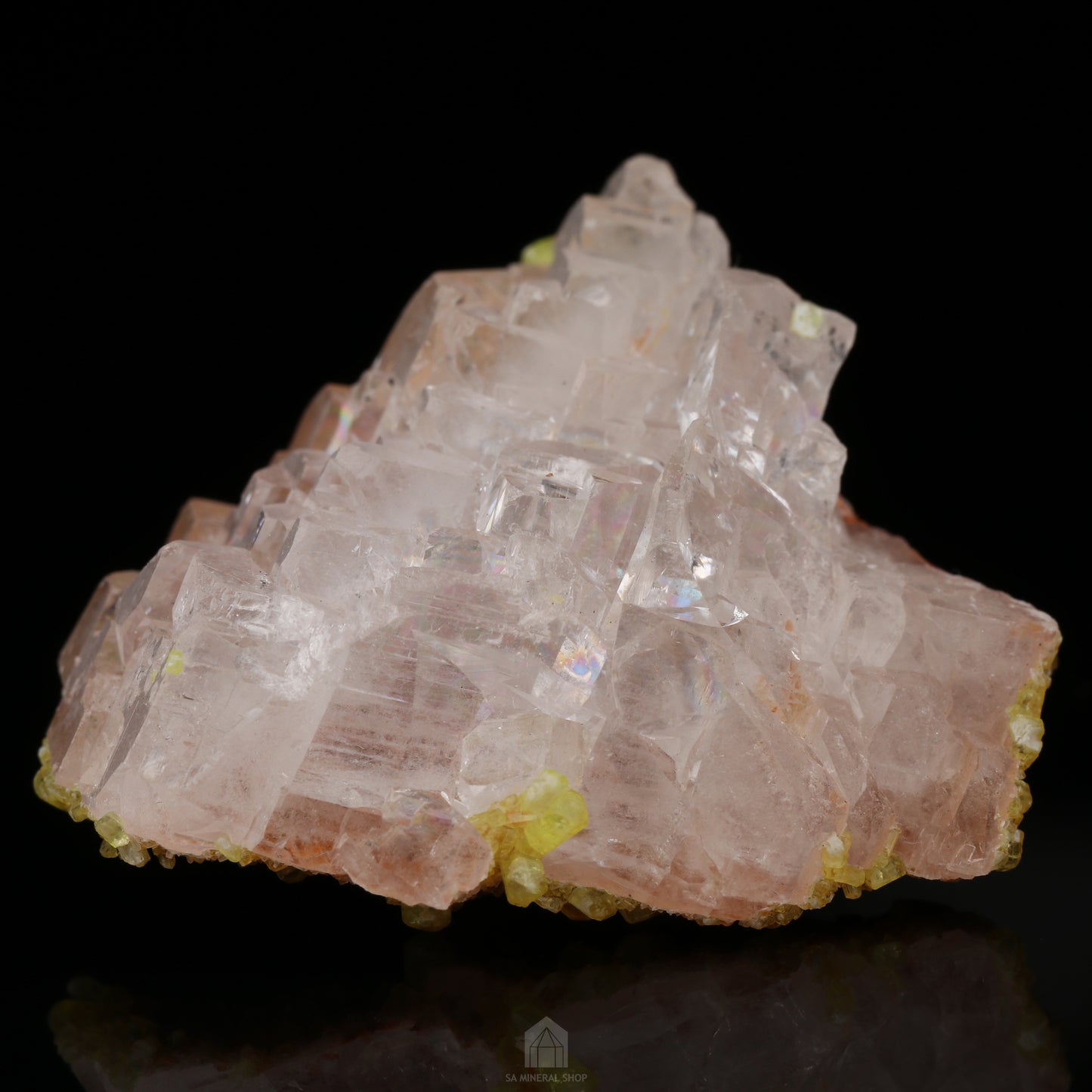 Ettringite on Calcite, Wessels Mine, Kalahari Manganese Field, Northern Cape, South Africa