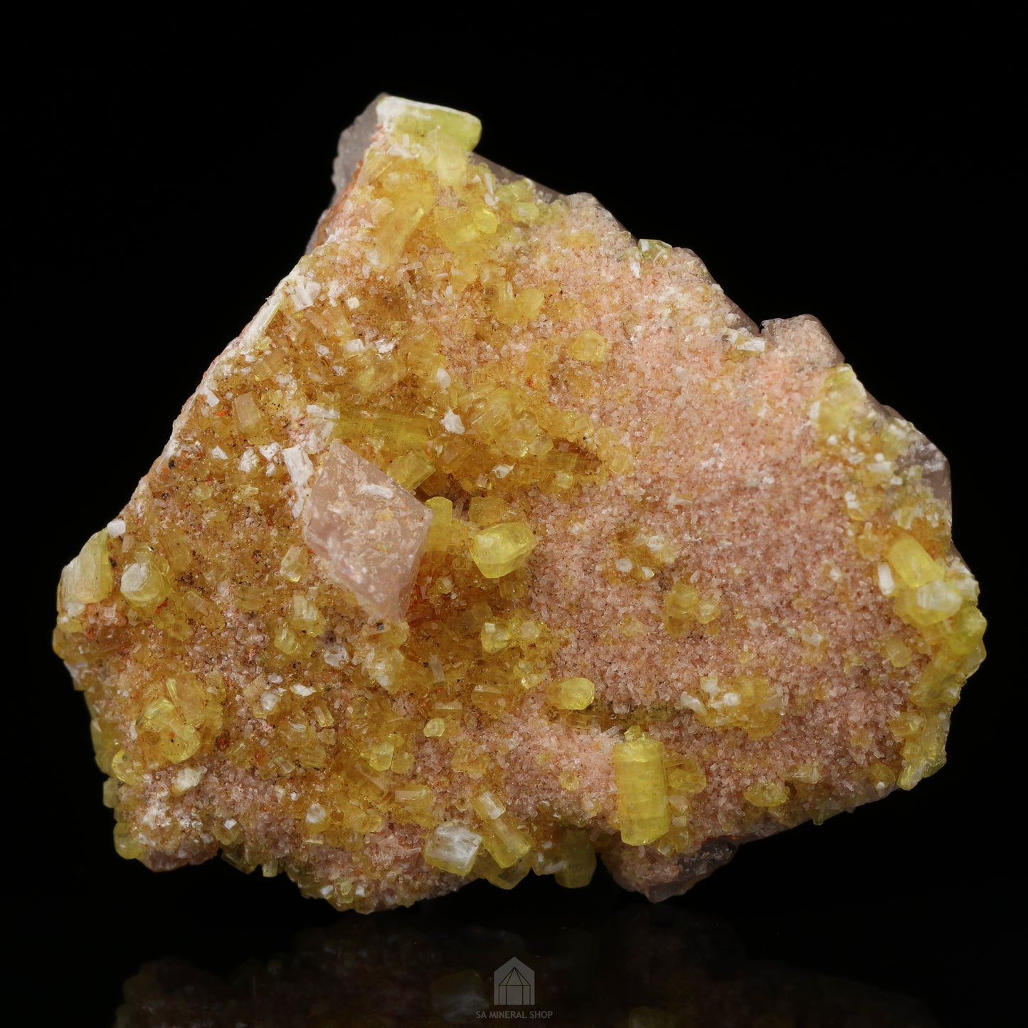 Ettringite on Calcite, Wessels Mine, Kalahari Manganese Field, Northern Cape, South Africa