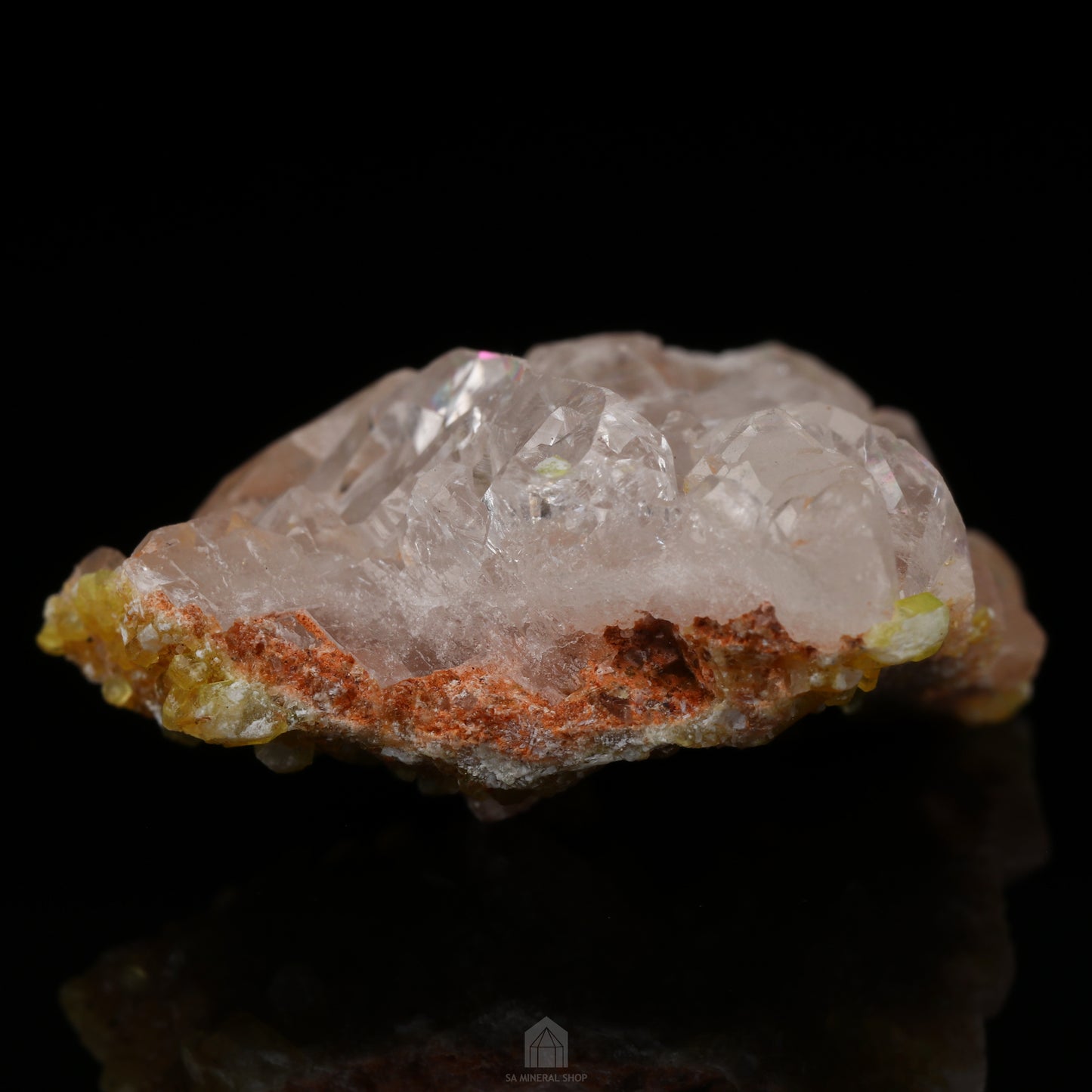 Ettringite on Calcite, Wessels Mine, Kalahari Manganese Field, Northern Cape, South Africa