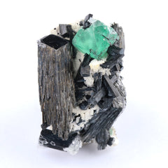 Fluorite & Schorl on Albite