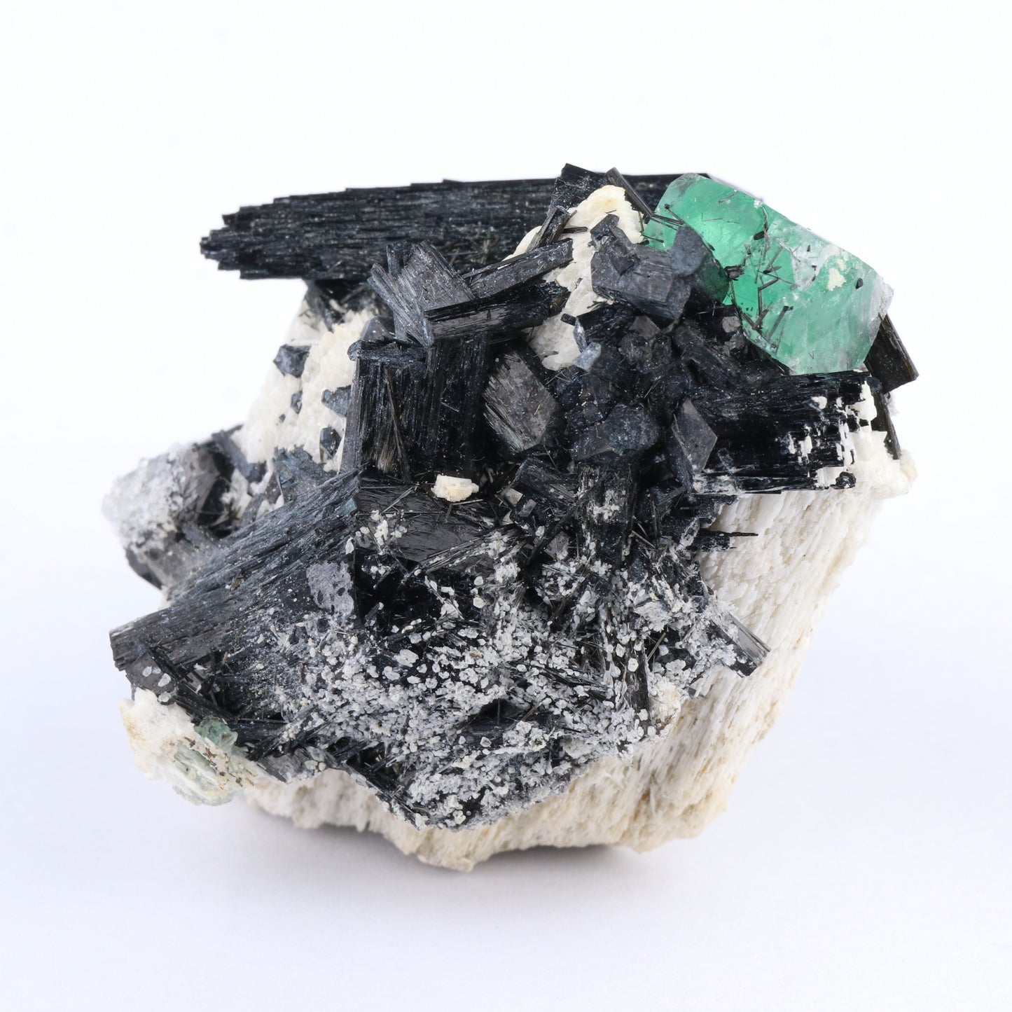 Fluorite & Schorl on Albite