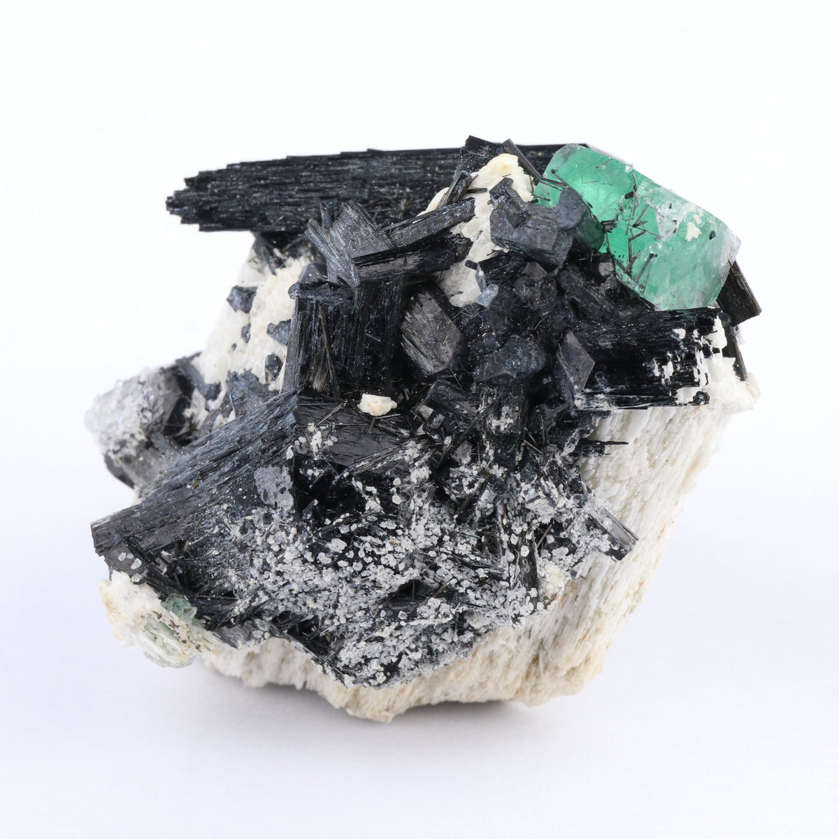 Fluorite & Schorl on Albite