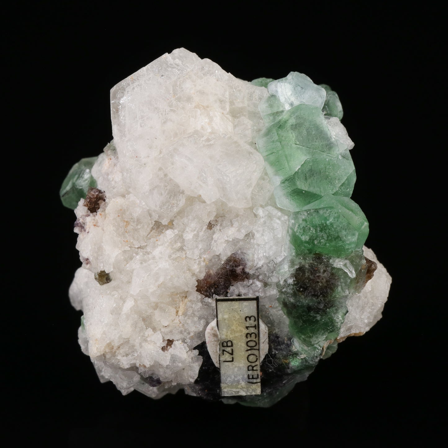 Fluorite on Goshenite