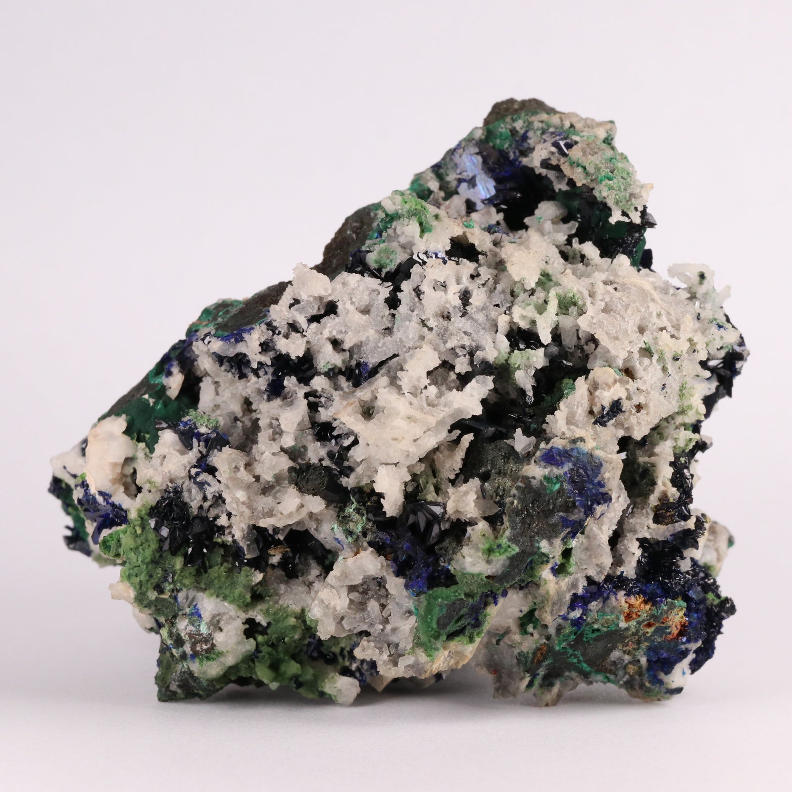 Azurite on Malachite & Duftite on Quartz