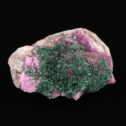 Malachite on Cobaltoan Calcite