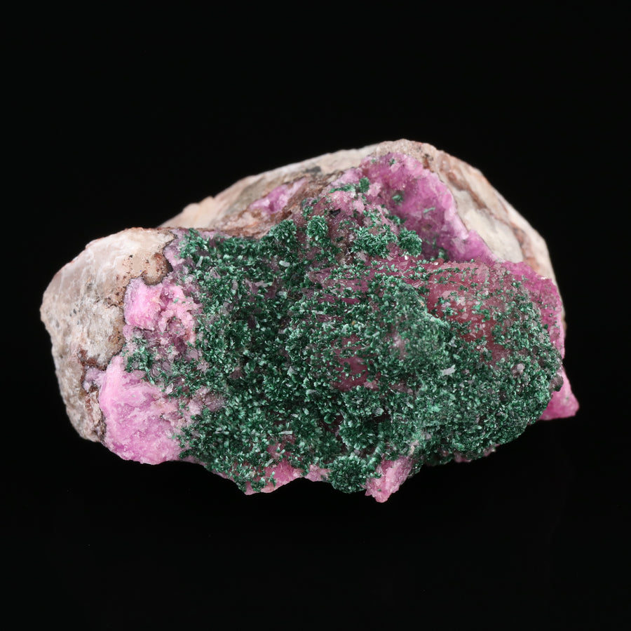 Malachite on Cobaltoan Calcite