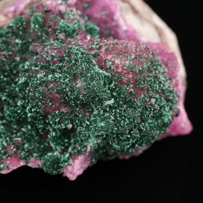Malachite on Cobaltoan Calcite