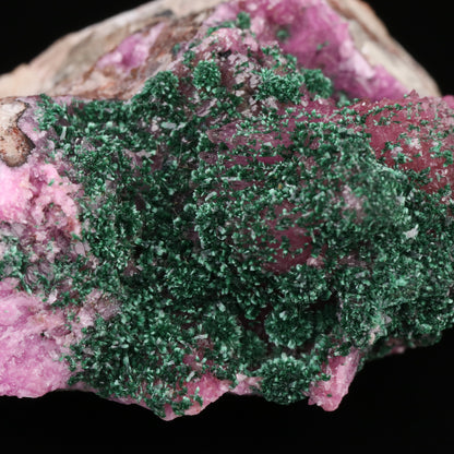 Malachite on Cobaltoan Calcite