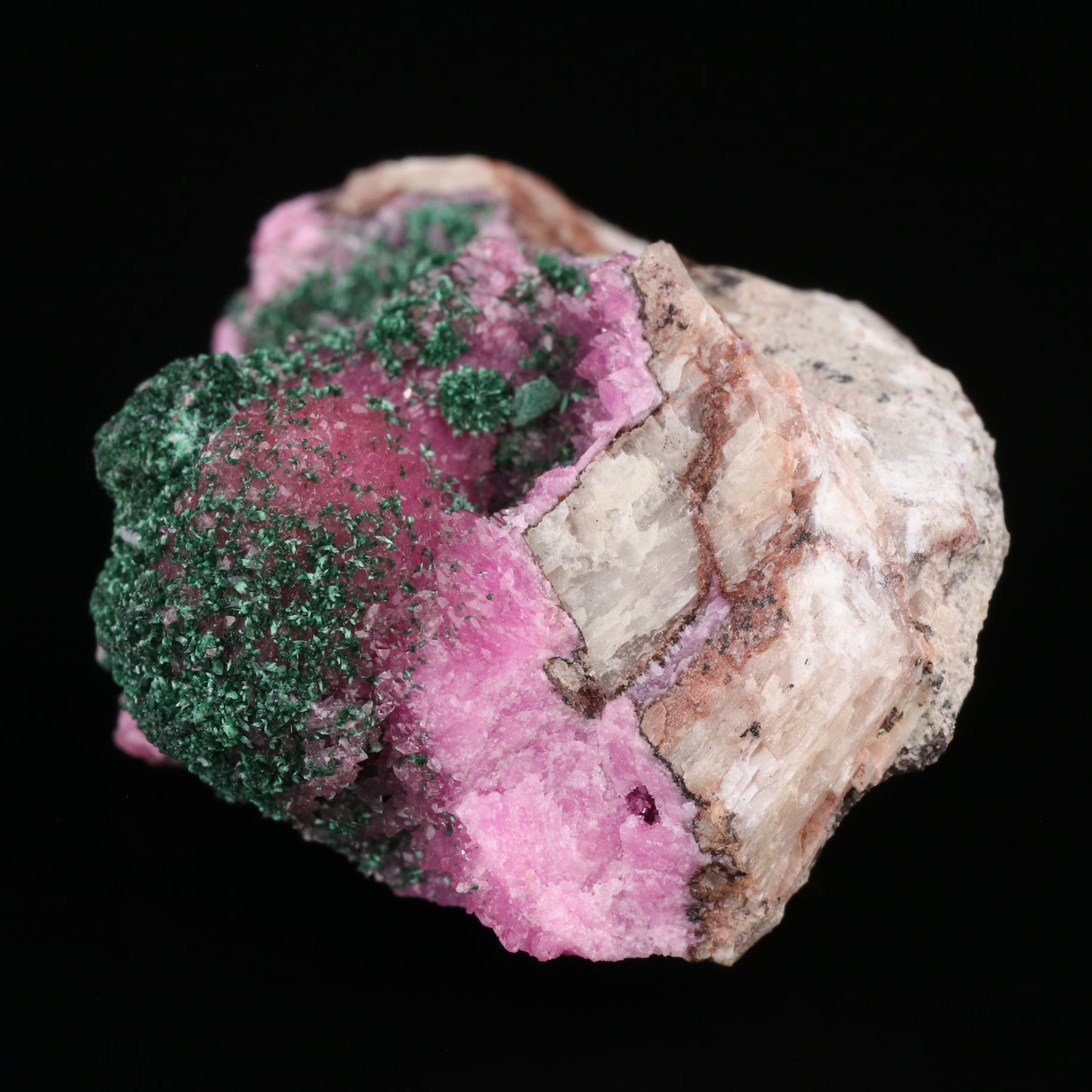 Malachite on Cobaltoan Calcite
