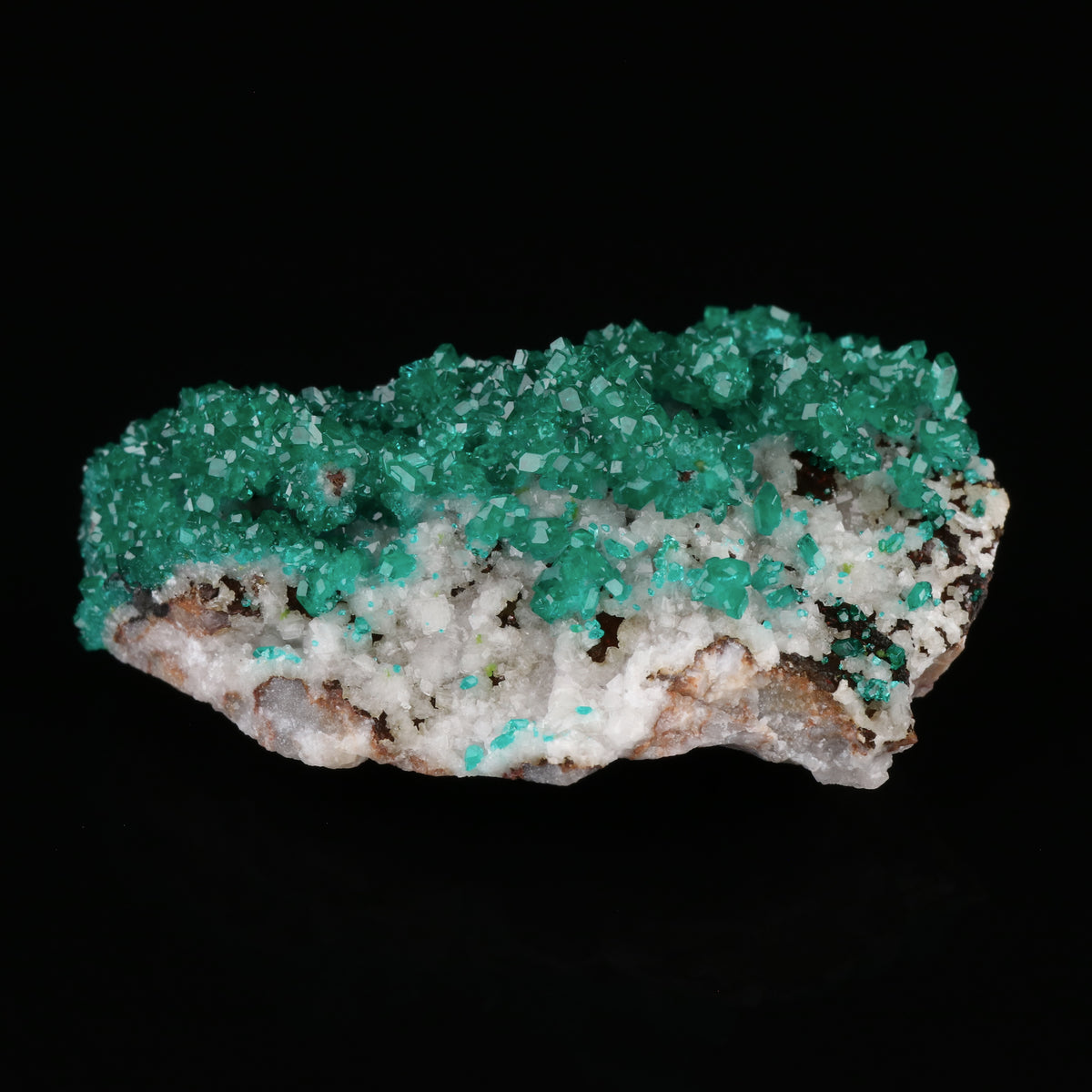 Dioptase on Calcite
