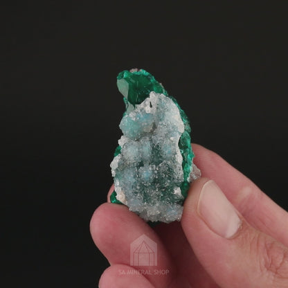 Quartz on Shattuckite & Dioptase — video 1