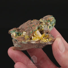 Wulfenite, Malachite(Ex the House of Gems) - video 1